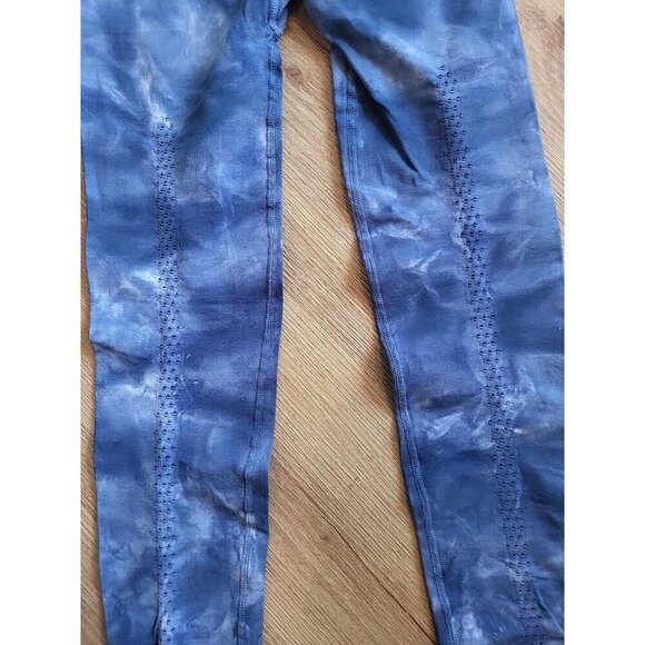 Free People Tie Dye Cropped Leggings Blue, With Cut-outs Size Small - Picture 6 of 9